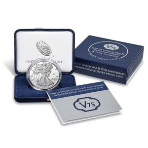 End of WWII 75th Anniversary American Eagle Silver Proof Coin